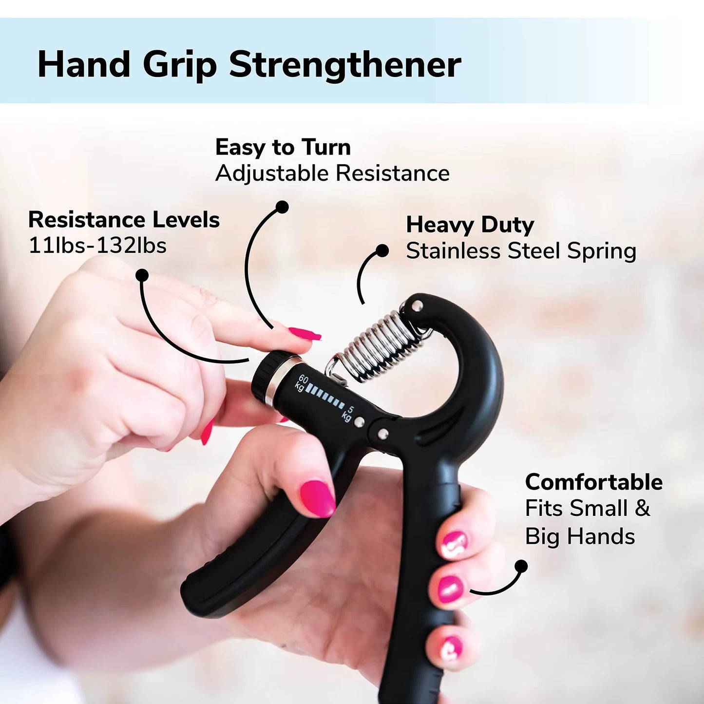 Adjustable Finger and Forearm Strengthening Kit - Improve Grip Strength and Flexibility with Resistance Hand Grippers