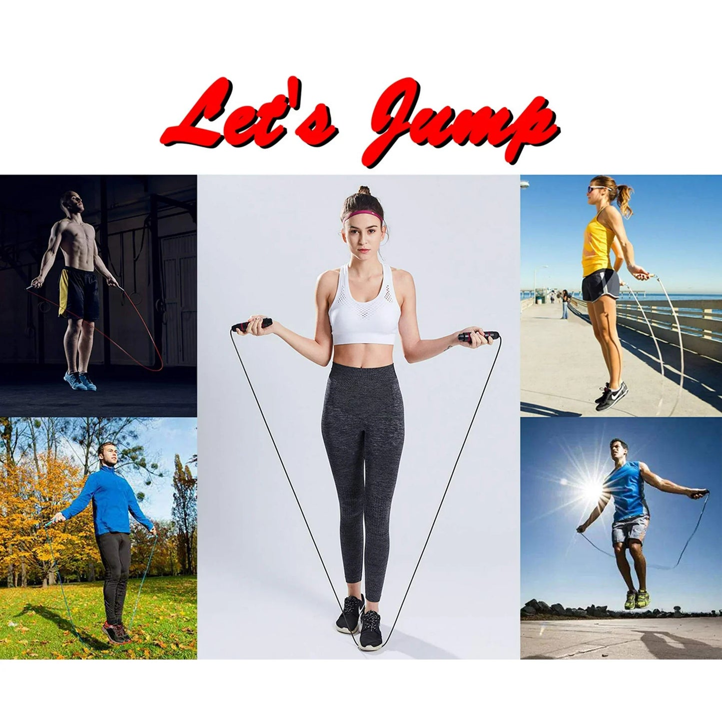 Jump Rope 2-Pack (Blue + Red), Ball Bearing Tangle-Free Design, High-Speed Jump Rope for Comprehensive Fitness Training for Adults and Kids
