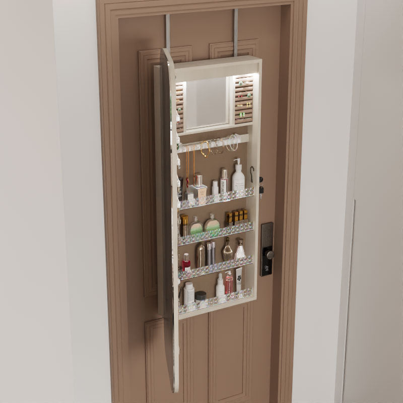 Full-Length Mirror, Jewelry Storage, Makeup Cabinet, Dressing Mirror, Multi-Functional Storage Solid Wood Home Wall-Mounted Fitting Mirror