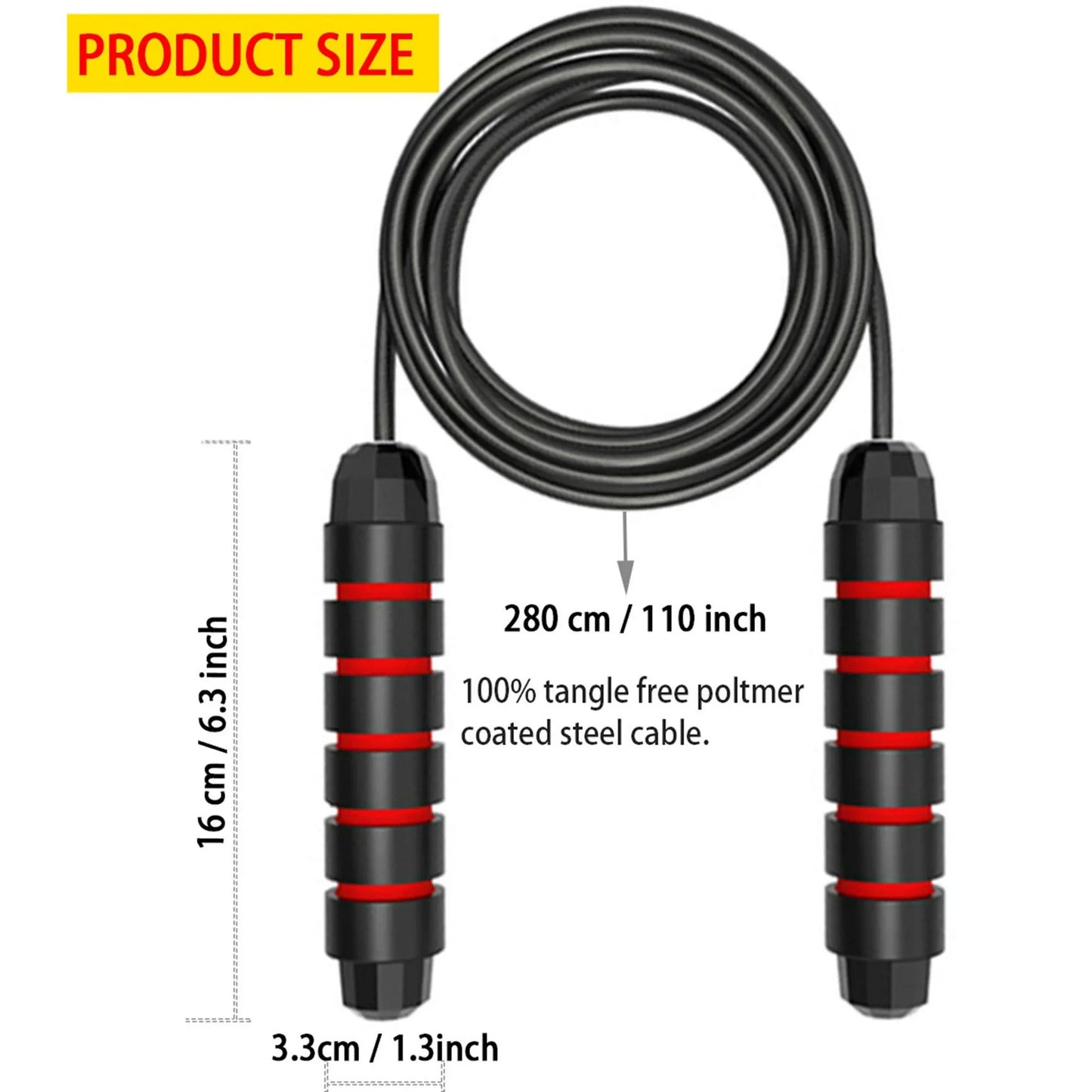 Jump Rope 2-Pack (Blue + Red), Ball Bearing Tangle-Free Design, High-Speed Jump Rope for Comprehensive Fitness Training for Adults and Kids