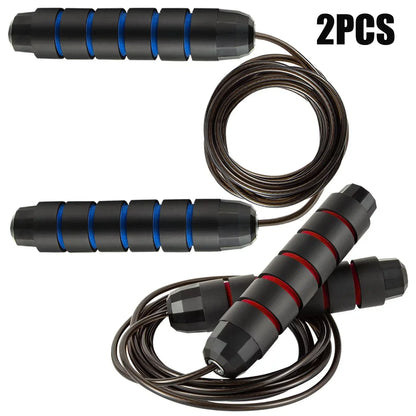 Jump Rope 2-Pack (Blue + Red), Ball Bearing Tangle-Free Design, High-Speed Jump Rope for Comprehensive Fitness Training for Adults and Kids